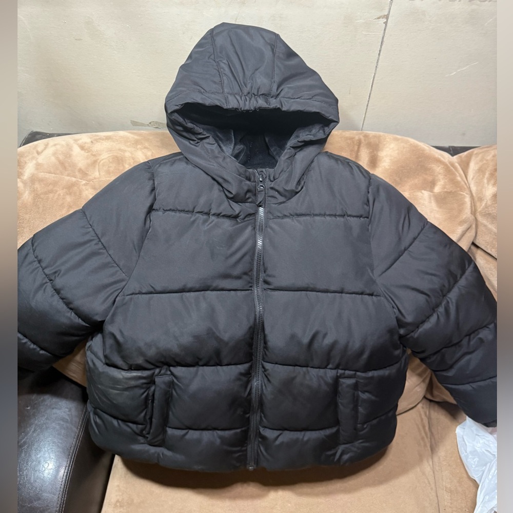 Kids x-Large Swiss Tech Black Hooded Winter Puffer Jacket